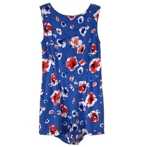 🇺🇸 Tommy Hilfiger | Floral Romper Red White and Blue Poppy Flower Print
